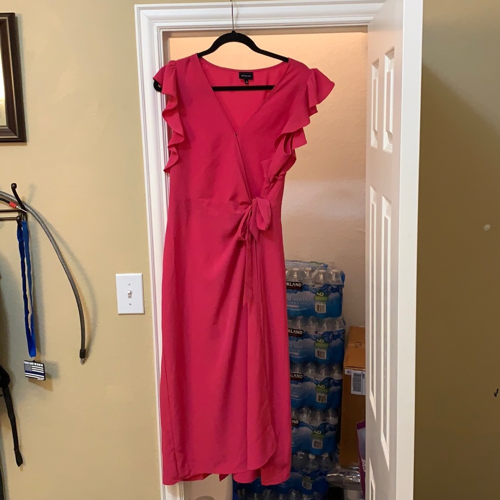Hot pink wrap dress